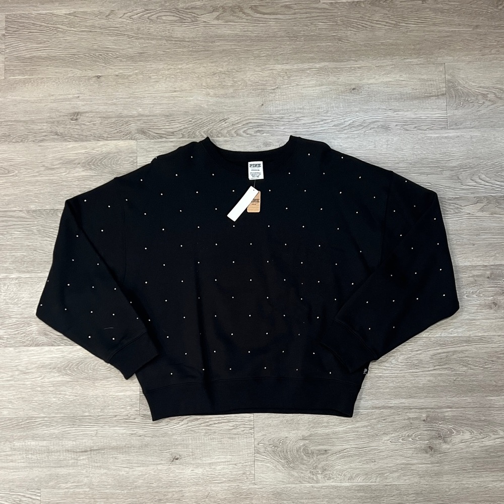 Victoria’s Secret PINK Small Black Sweater With Rhinestones